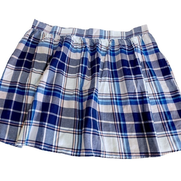 WET SEAL Mini Skirt Plus Size 3X Blue Plaid Schoolgirl Y2K - Picture 2 of 6